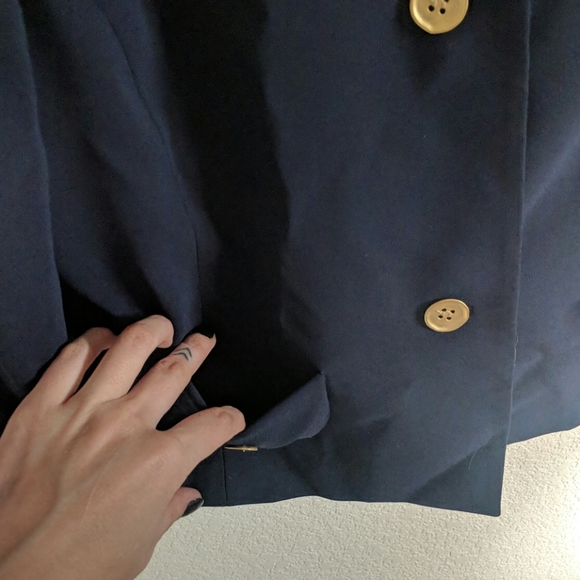 Navy blue 3-button Kasper blazer - Picture 5 of 8